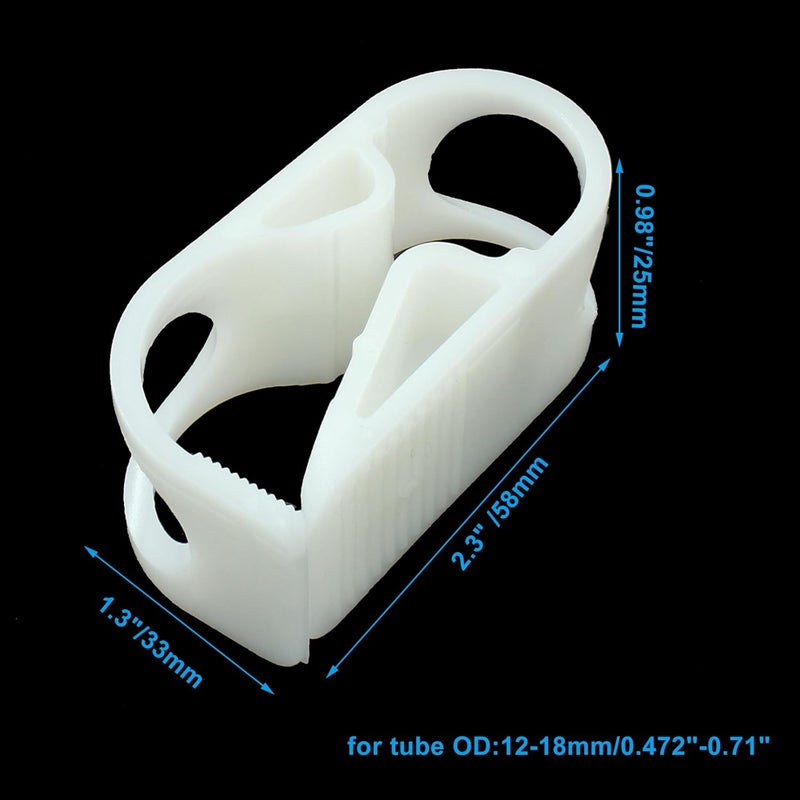 Bivethoi 5 Pcs 1/2" - 5/7" Plastic Tubing Clamps Adjustable Tube Clamp, Laboratory Pinch Valve Flow Control Hose Clamp, White - Image 3